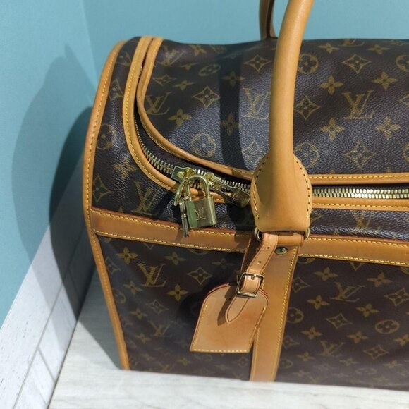 Authentic Louis Vuitton Sac Chien 50 Dog Carrier Monogram Pet Carrier Travel Bag - Picture 7 of 16
